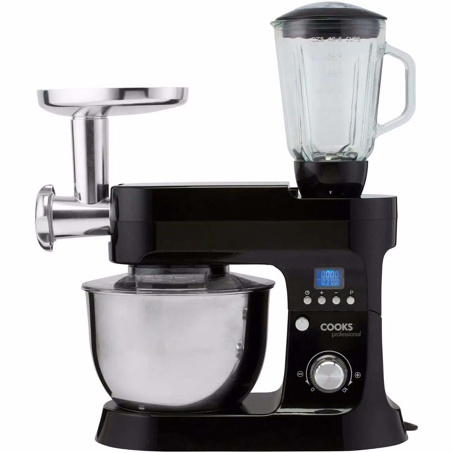 Cooks Professional Multifunction Stand Mixer 1200W with Mincer, Blender and 6.2L Stainless Steel Mixing Bowl in Black – 2