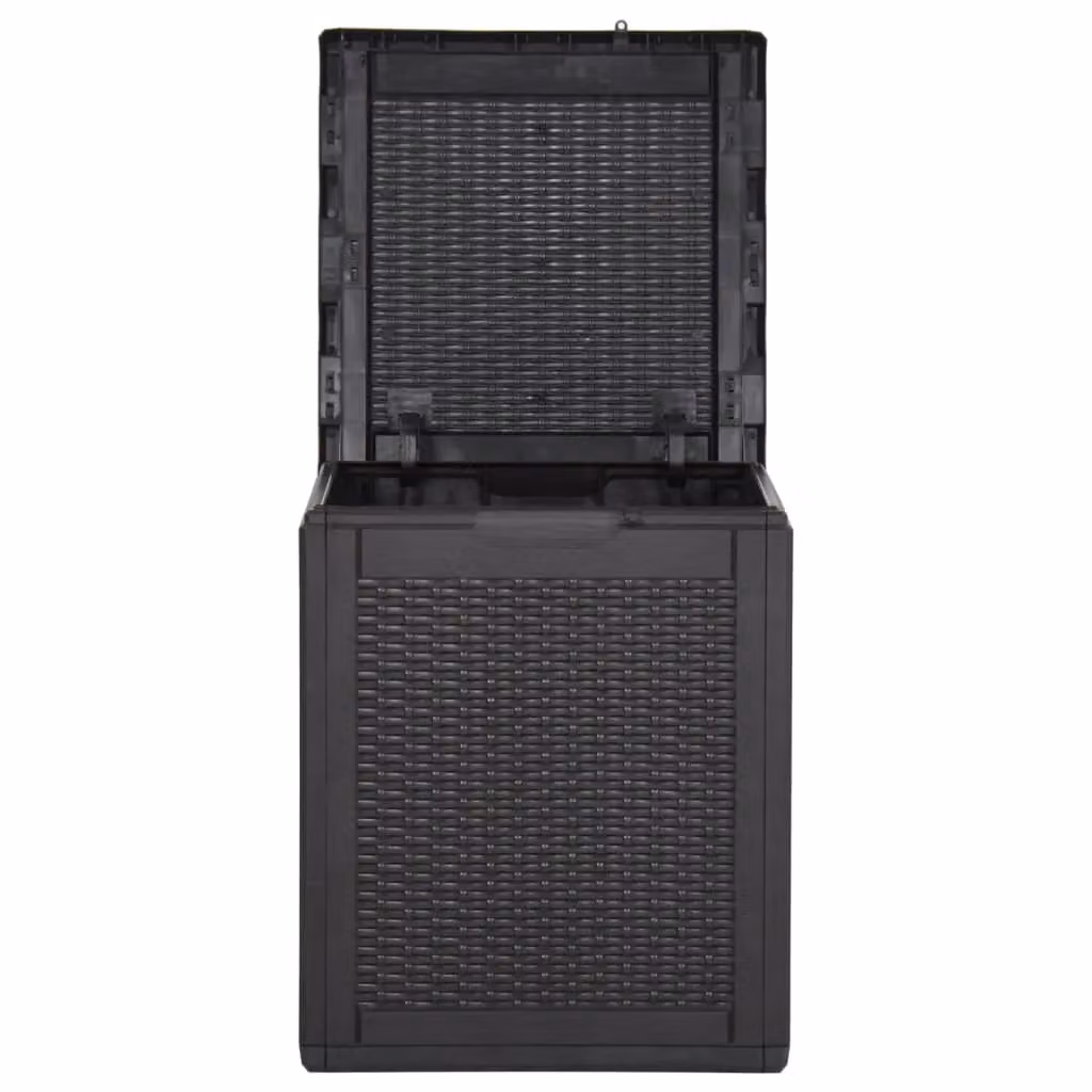 Berkfield Home Garden Storage Box 90L Black Rattan Plastic – 2