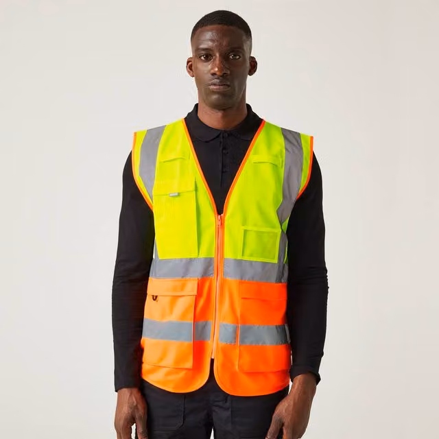 Regatta Men's Hi-Vis Executive Vest in Yellow and Orange, Size M – 1