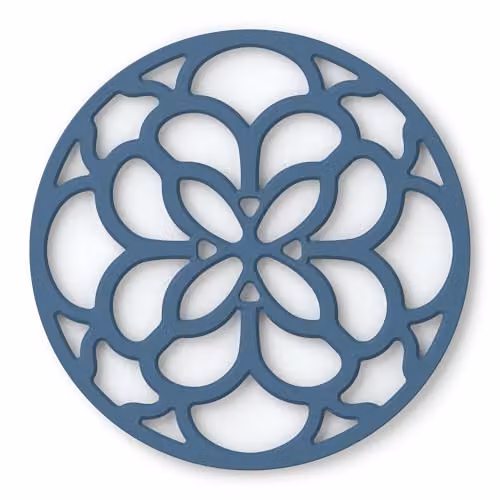 Zeal Silicone Heritage Round Trivet Mat in Blue, Diameter: 18 cm – 2