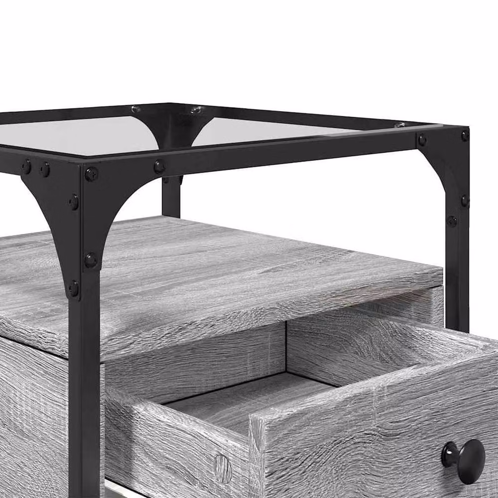Berkfield Home Decorative Bedside Cabinets, 2 Piece Set in Grey Sonoma, W/D/H: 40 x 40 x 55 cm – 7