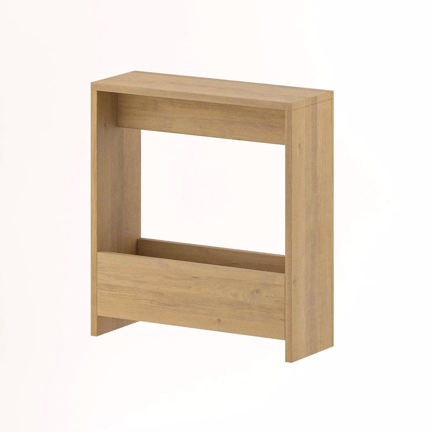 Decortie Simpi Modern 2-Tier Side Table in Natural Wood, H 60 cm x W 55 cm x D 20 cm – 2