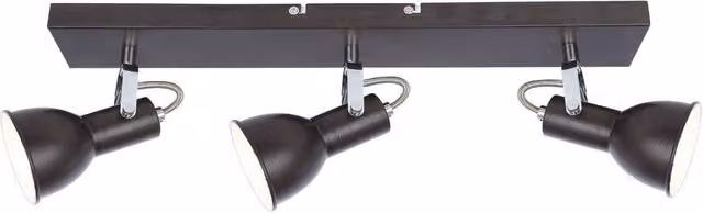 Globo Lighting Fargo Brown Metal Ceiling Spotlight Bar with 3x E14 Sockets – 2