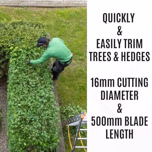 Ark Mat 500W Corded Electric Hedge Trimmer with 500mm Blade and 16mm Cutting Capacity, Lightweight 2.1kg Design in Orange and Transparent – 3