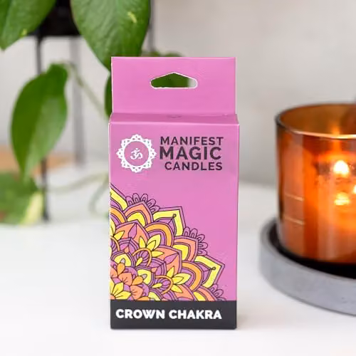 KDMD Manifest Magic Crown Chakra Purple Soy Wax Candles, Pack of 12 – 4