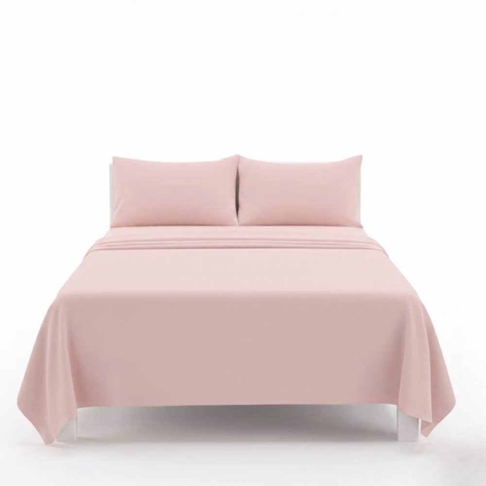 Snug City Pink Polycotton Easy Care Flat Bed Sheet, Single, W: 90 cm x L: 200 cm – 2