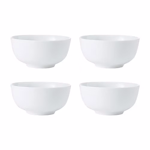 Mikasa White Porcelain Cereal Bowl Set of 4, Diameter: 14 cm