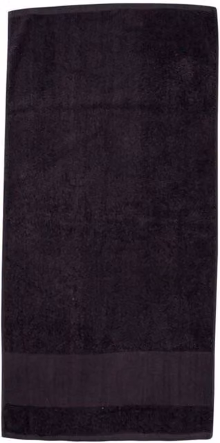 Towel City Printable Border Cotton Bath Towel in Black, W: 140 cm, H: 70 cm, D: 70 cm