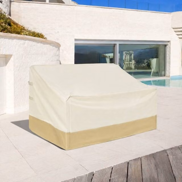 STILVORA Water-Repellent Beige Garden Sofa Cover for 3-Seater Chairs – 1