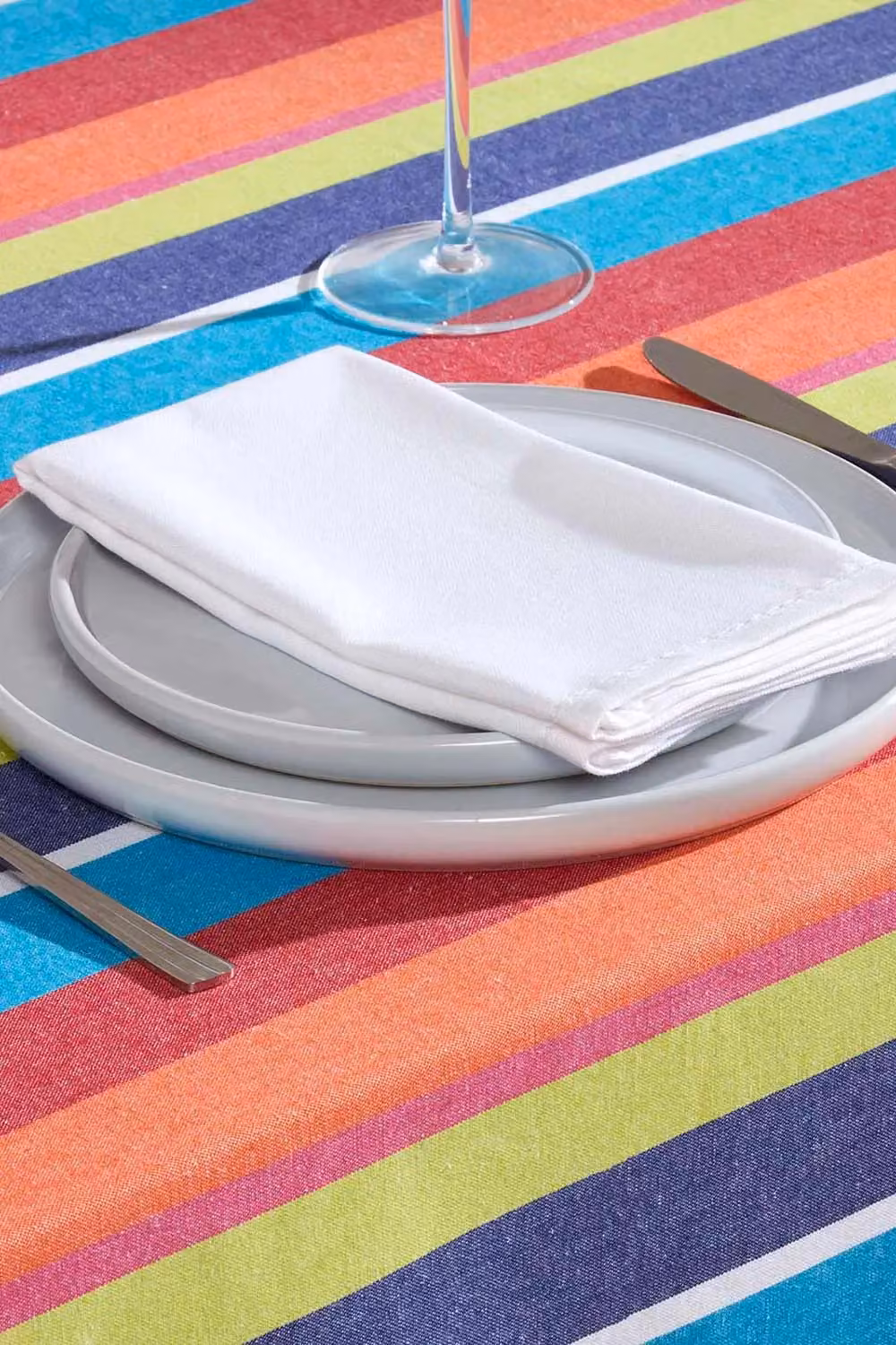Homescapes Multicolour Striped Cotton Rectangular Tablecloth, W: 137 cm, L: 228 cm – 2