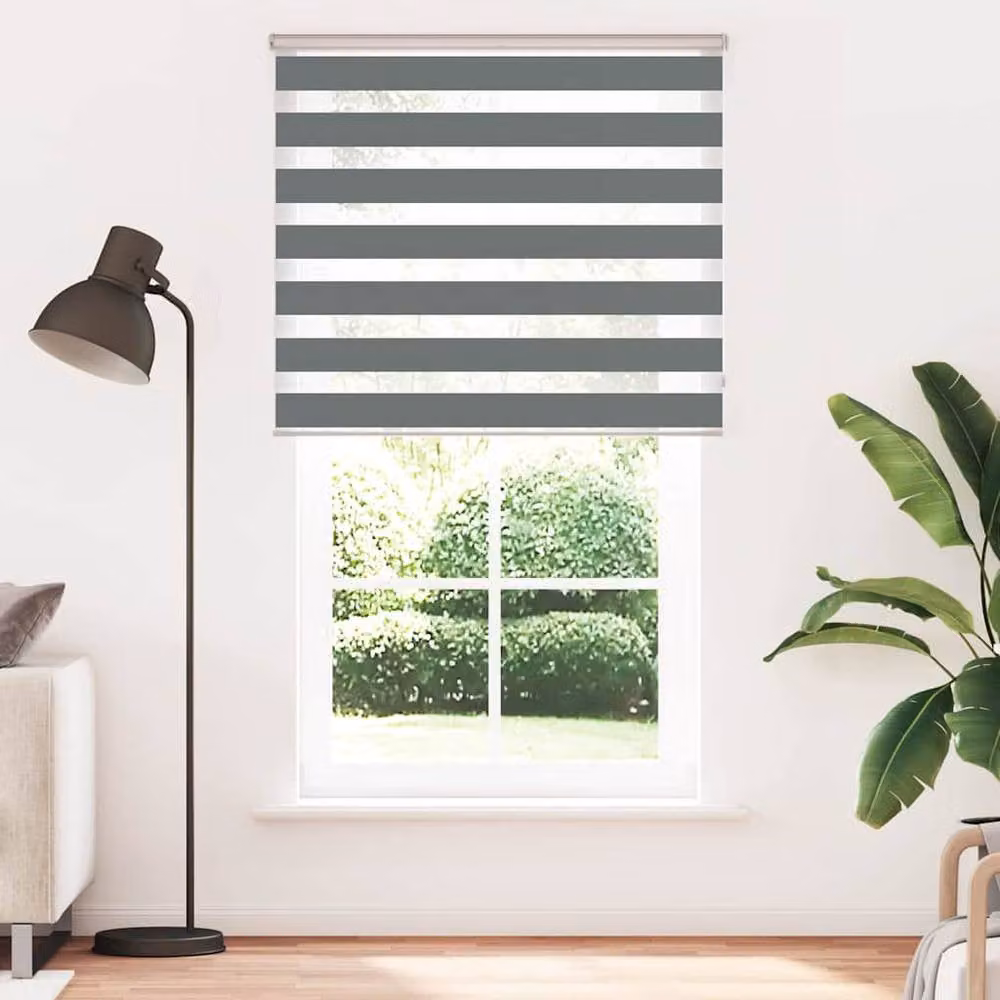 Berkfield Home Elegant Zebra Blind in Dark Grey, W: 135 cm, H: 230 cm – 3