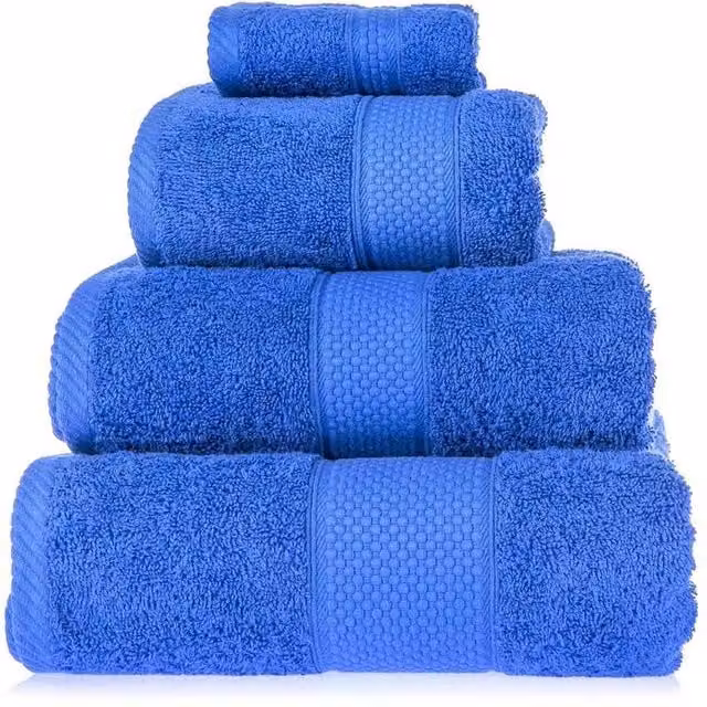 Homescapes Blue Turkish Cotton Bath Towel, 500 GSM, W/D/H: 130 x 70 x 70 cm