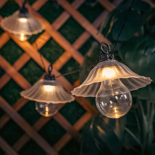The Illuminated Garden 10 LED Warm White Glass Shell String Lights