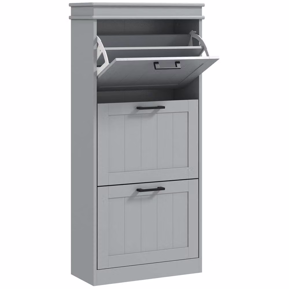 Wyld Haus Keliba Kaha Grey 3 Drawer Slim Shoe Cabinet – 2