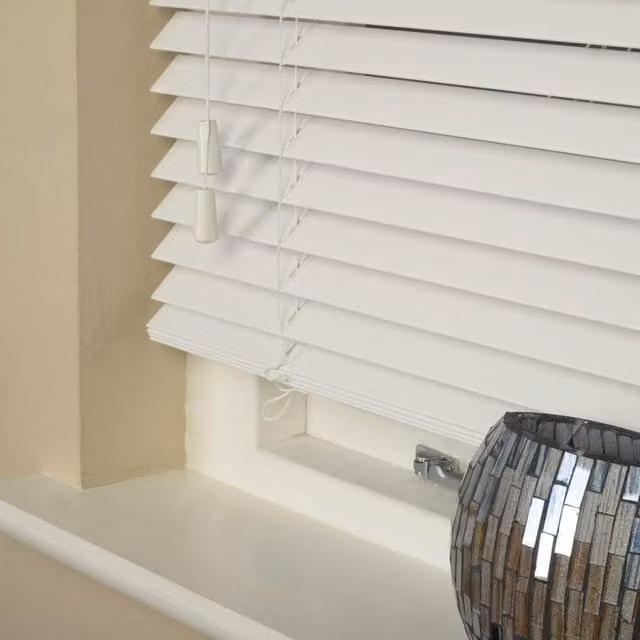 Terrys Made To Measure 35mm Wood Essence Wooden Venetian Blind in White
