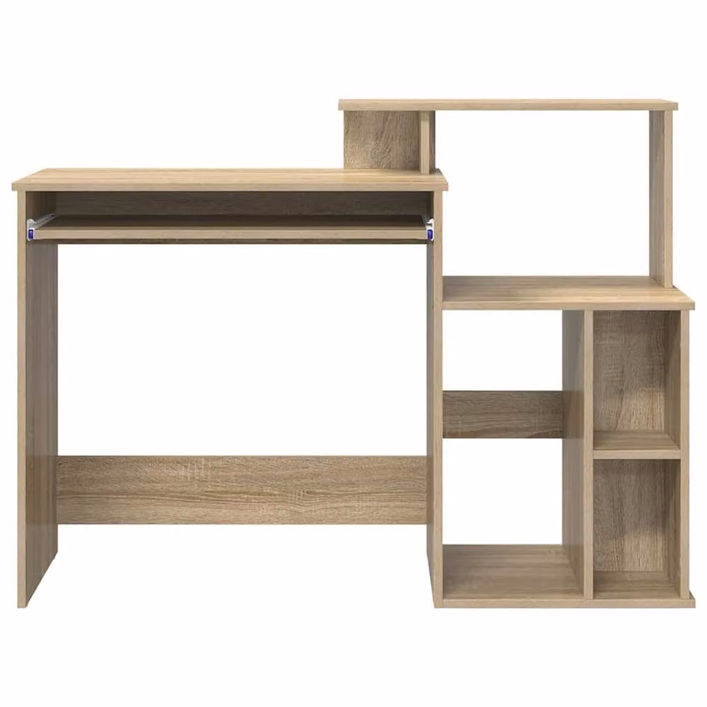 Berkfield Home Writing Desk in Sonoma Oak and Beige, W/D/H: 120.5 x 44 x 88.5 cm – 4