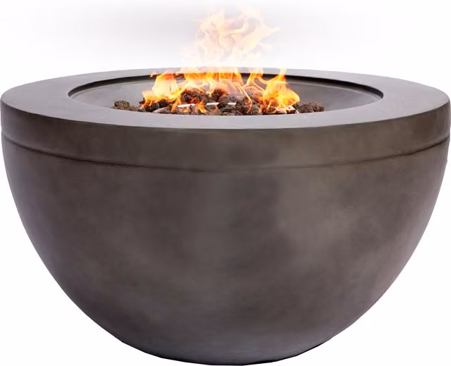 MDA Designs Tabiti Gas Fire Pit and Fire Bowl in Grey Stone