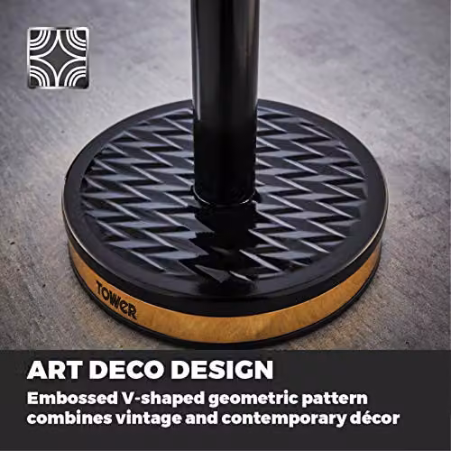 Tower Empire Freestanding Mug Tree and Towel Pole Set in Black and Bronze, Stainless Steel with Anti-Slip Base, H 40.5 cm x W 13.5 cm x D 13.5 cm – 5
