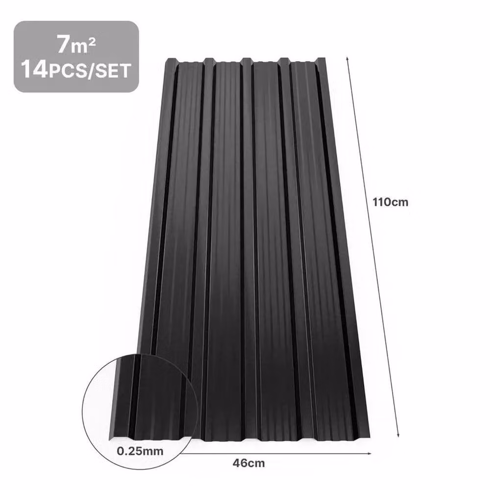 EONLION 14-Piece Black Corrugated Metal Roofing Sheets – 2