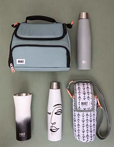 BUILT New York Apex Insulated Water Bottle with Perfect Seal Lid, Belle Vie Design, White and Multicolour, 336 ml – 4