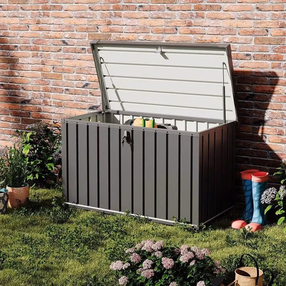 Kelvenix 400L Outdoor Garden Steel Storage Seat in Matt Black – 3
