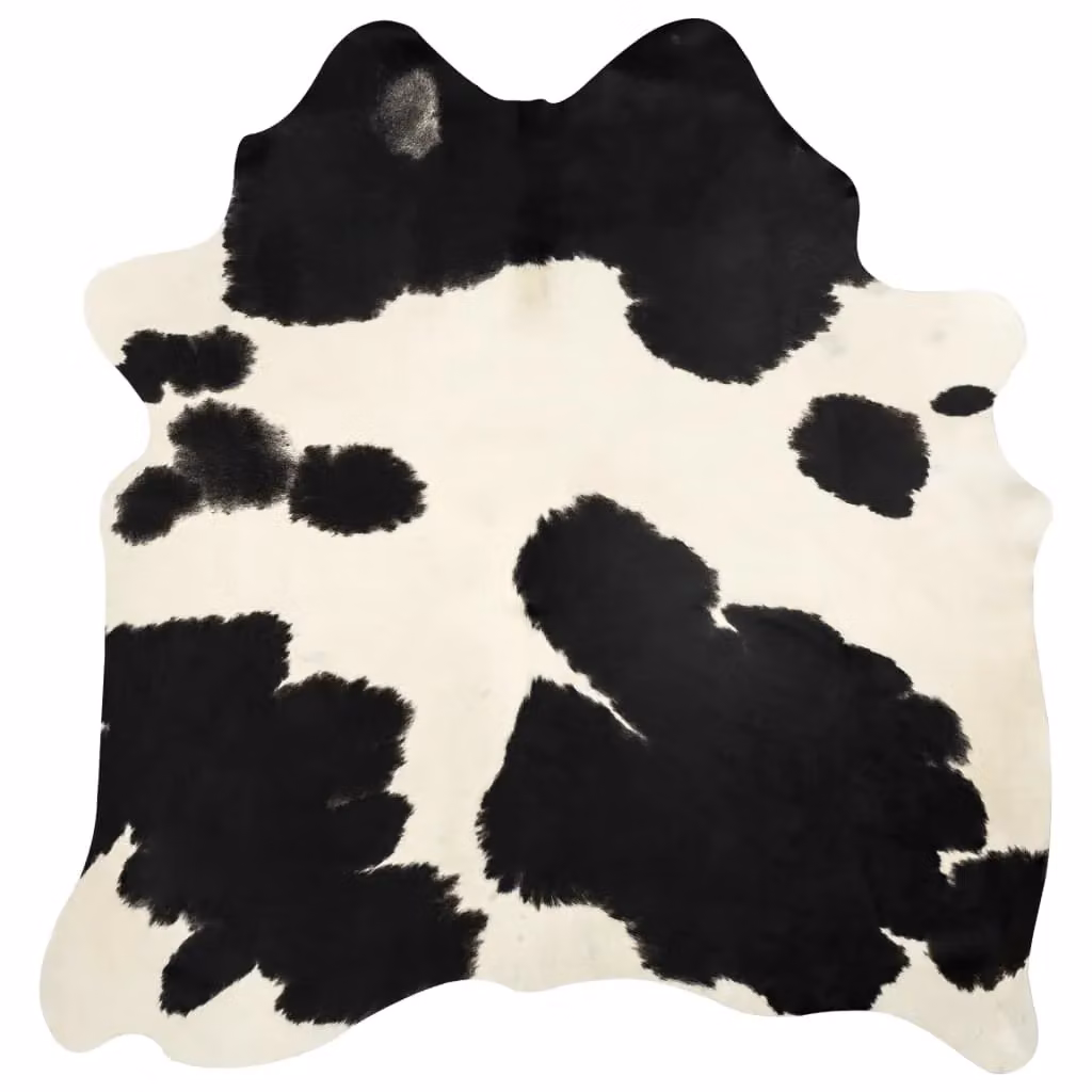 Berkfield Home Real Cowhide Rug in Black and White, W: 180 cm x D: 220 cm – 3
