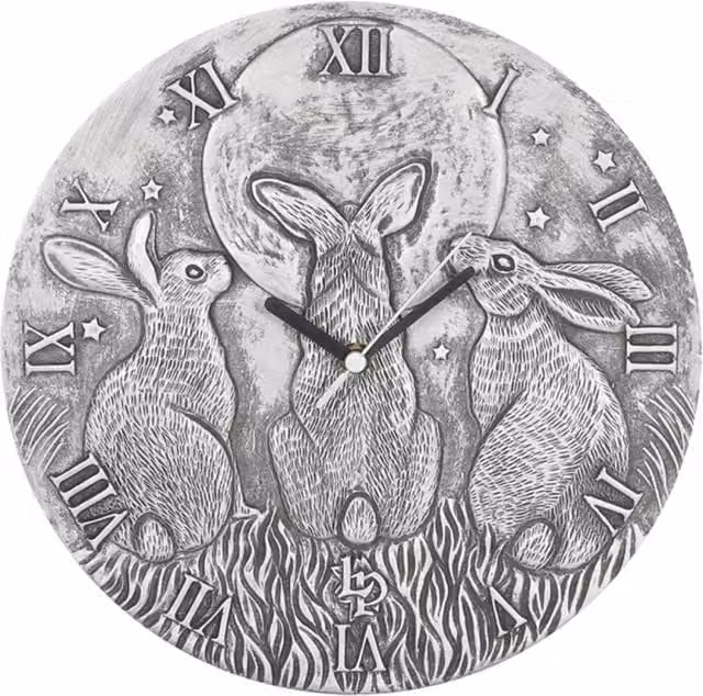 Lisa Parker Moon Shadows Silver Effect Ceramic Round Quartz Analog Wall Clock