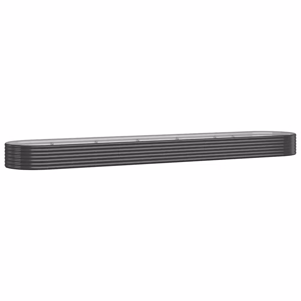 Berkfield Home Garden Powder-coated Steel Raised Bed in Anthracite Black, W/D/H: 507 x 100 x 36 cm – 2