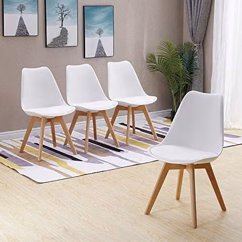 KOSY KOALA Set of 4 White Plastic Dining and Lounge Chairs – 2