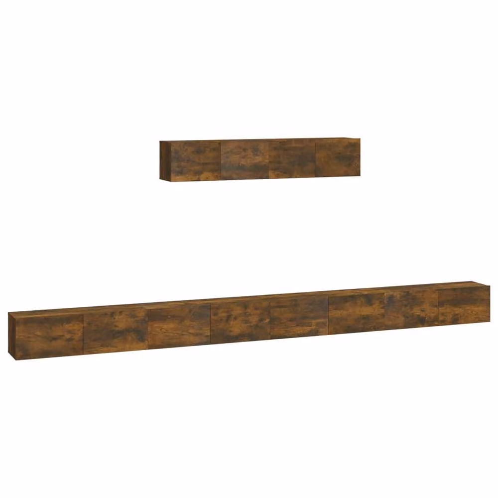 Berkfield Home Classic 4 Piece TV Cabinet Set in Smoked Oak Brown Engineered Wood – 2