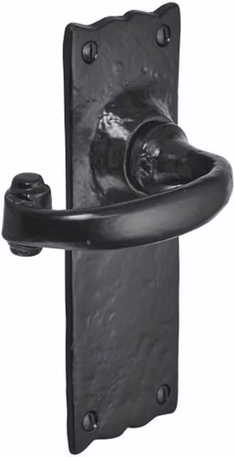 Old Hill Ironworks Black Cast Iron Antique Vintage Cottage Square Latch Door Handles