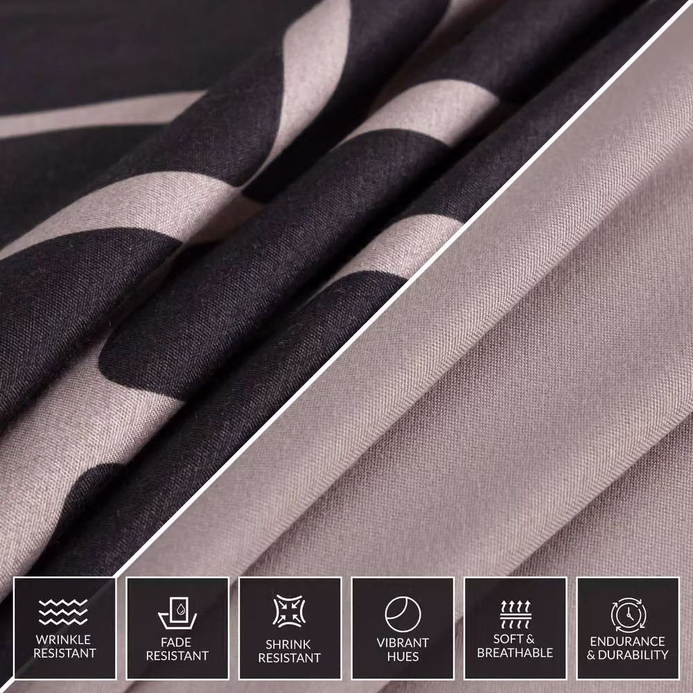 Pamposh Super King Double Brushed Microfibre Duvet Cover Set in Light Brown with Zipper Closure – 6