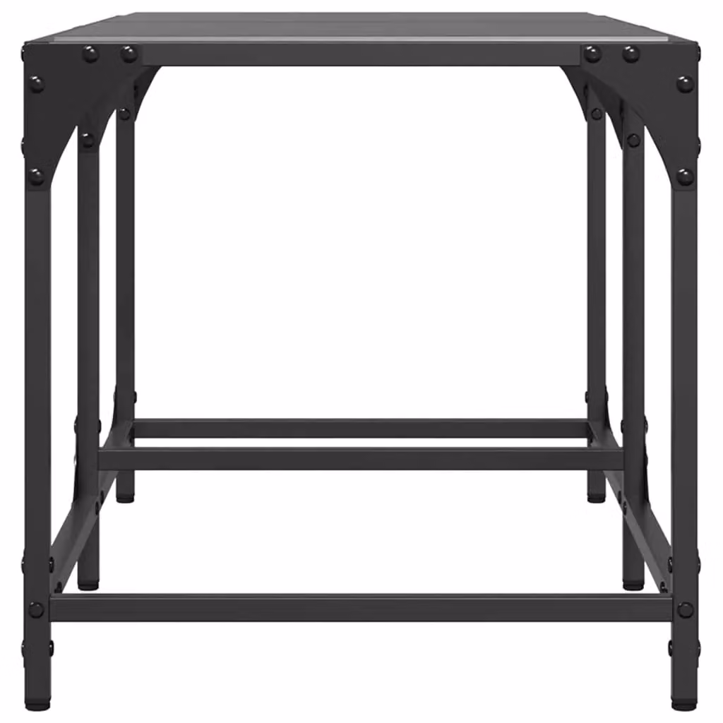 Berkfield Home Modern Rectangular Coffee Table with Black Glossy Glass Top and Steel Frame, W/D/H: 78.5 x 40 x 40 cm – 3