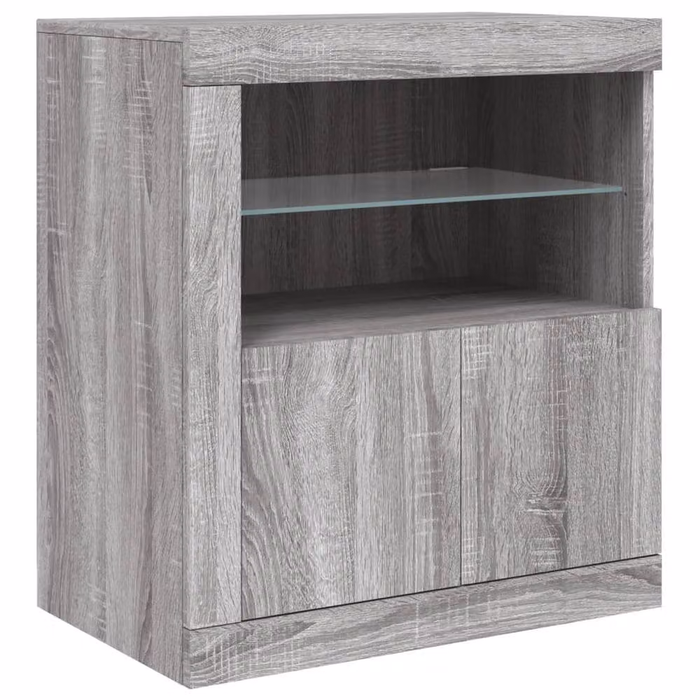 Berkfield Home Modern Grey Sonoma Sideboard with Integrated LED Lights, W: 181.5 cm, D: 37 cm, H: 67 cm – 4