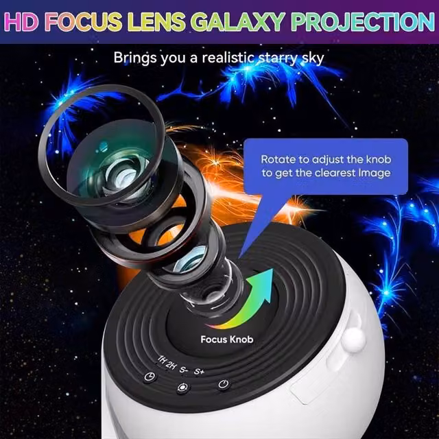 NESTLUNE B12in1 LED PRO Max Galaxy Projector with Multicolour and White Starry Effects – 1