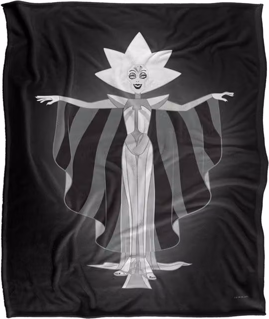 Trevco Steven Universe White Diamond Super Soft Fleece Throw Blanket, White, W: 152 cm, D: 127 cm – 6