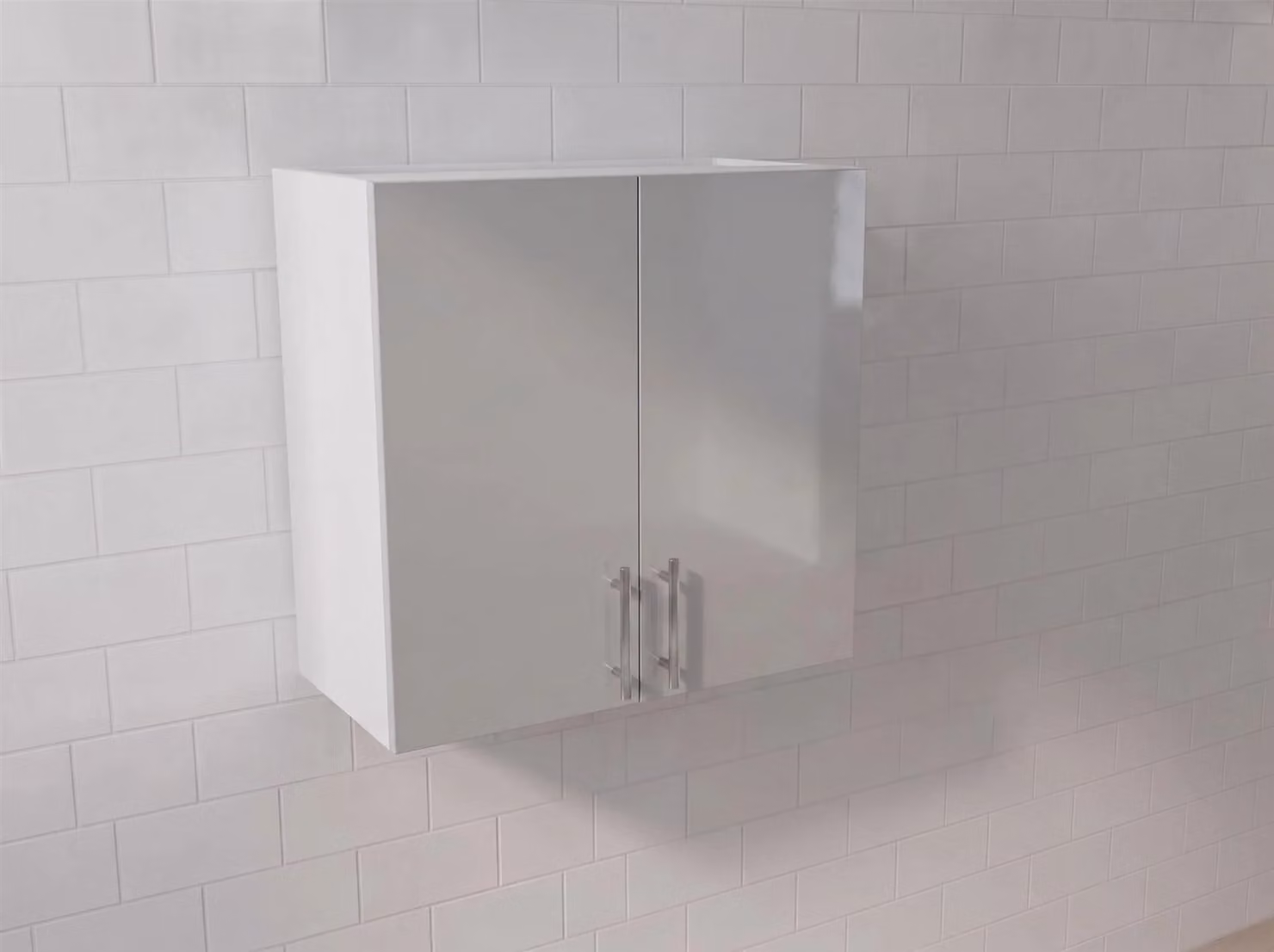 Cheap Furniture Warehouse Modern Glossy Kitchen Wall Unit in Light Grey