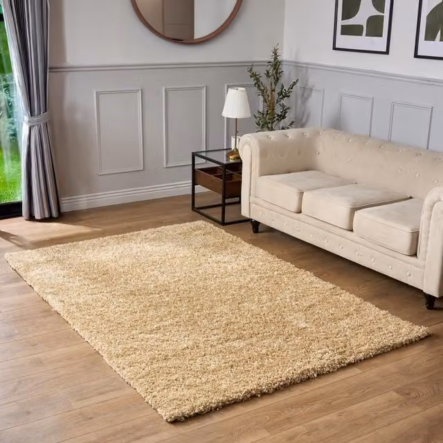 Bravich California Shaggy Rug in Beige, W: 240 cm, L: 330 cm