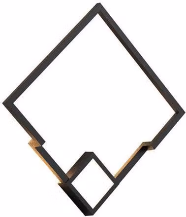 Netlighting Boutique Square Dimmable LED Wall Lamp, Black, 25W, 3000K, 1370lm