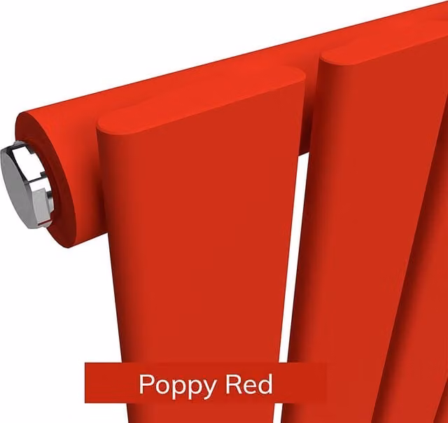 Lux Heat Flat Coloured Vertical Radiator in Red, H 160 cm x W 56 cm