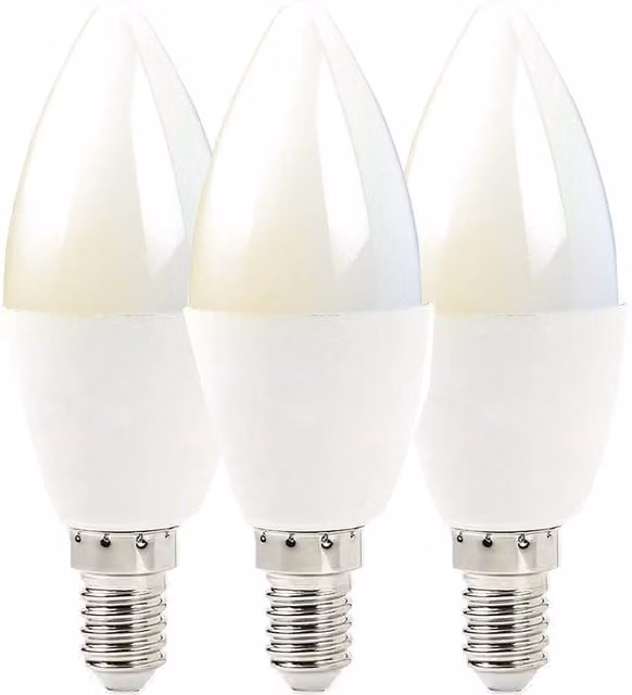 Loops 3x WiFi Colour Change LED Light Bulbs, 4.5W E14 Dimmable Candle Lamps in White and Multicolour