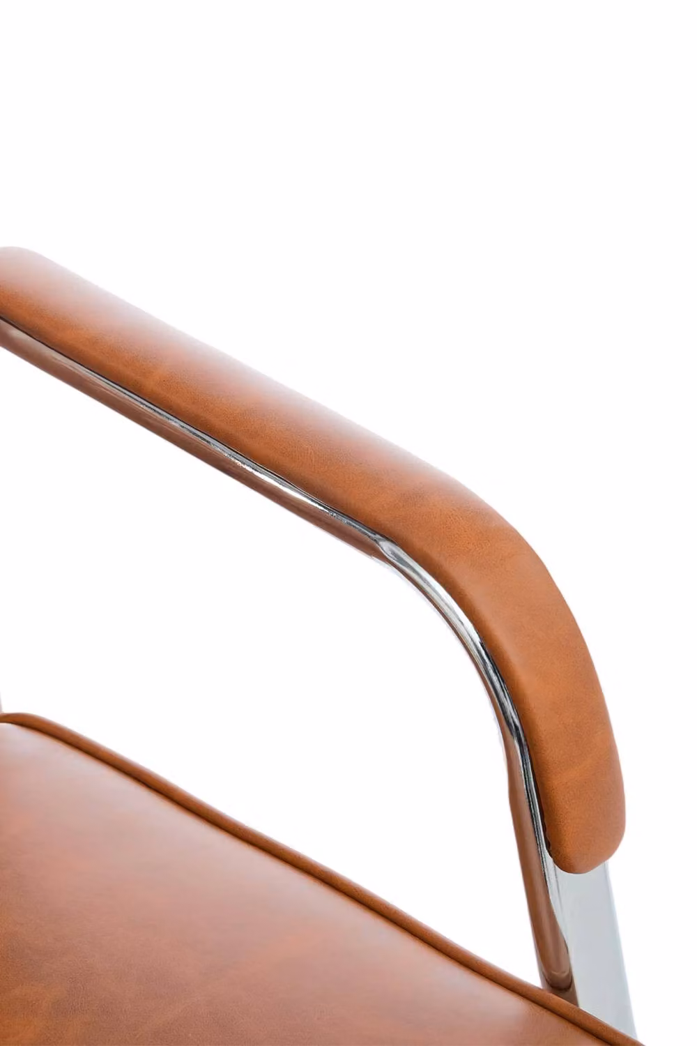 Living and Home Brown PU Leather Height-Adjustable Swivel Office Chair – 5