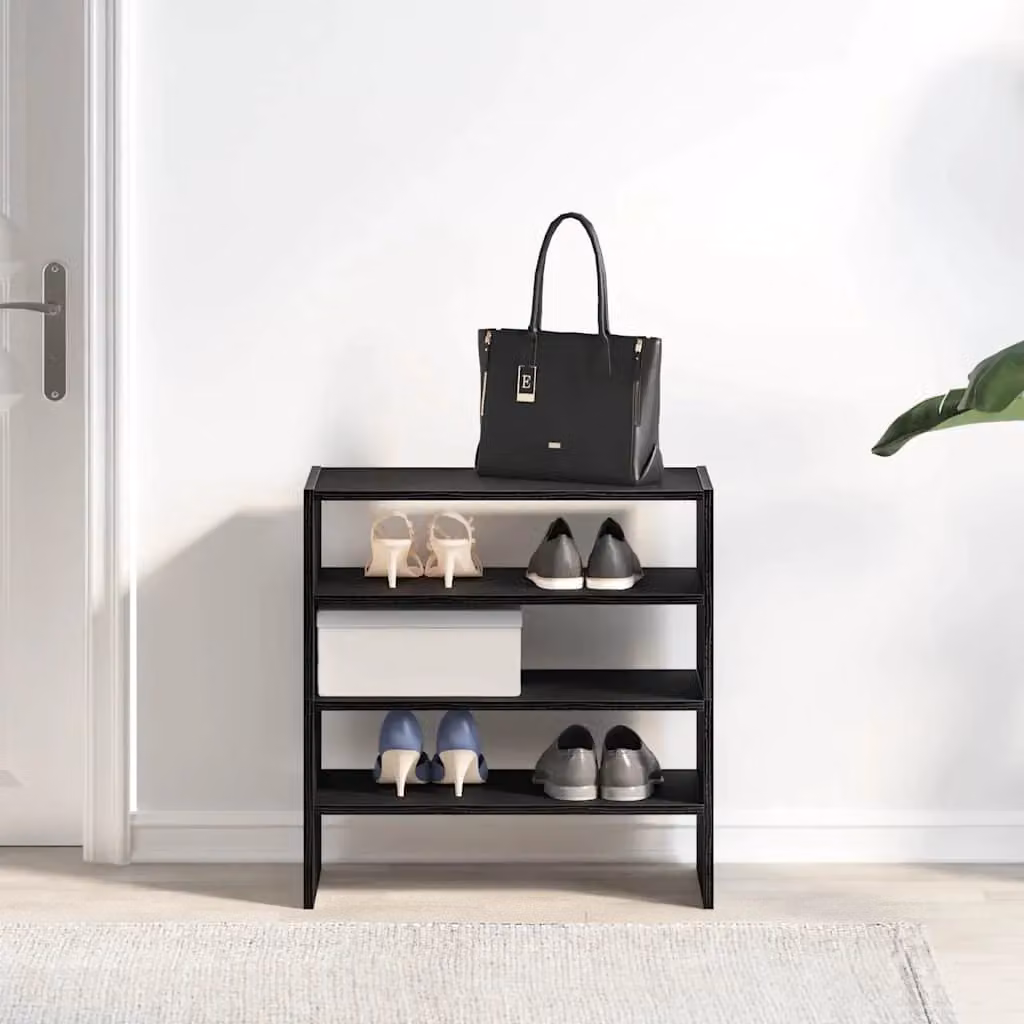 Berkfield Home Stackable Shoe Racks, 2 Piece, Black Oak, W/D/H: 60 x 30 x 30.5 cm – 3