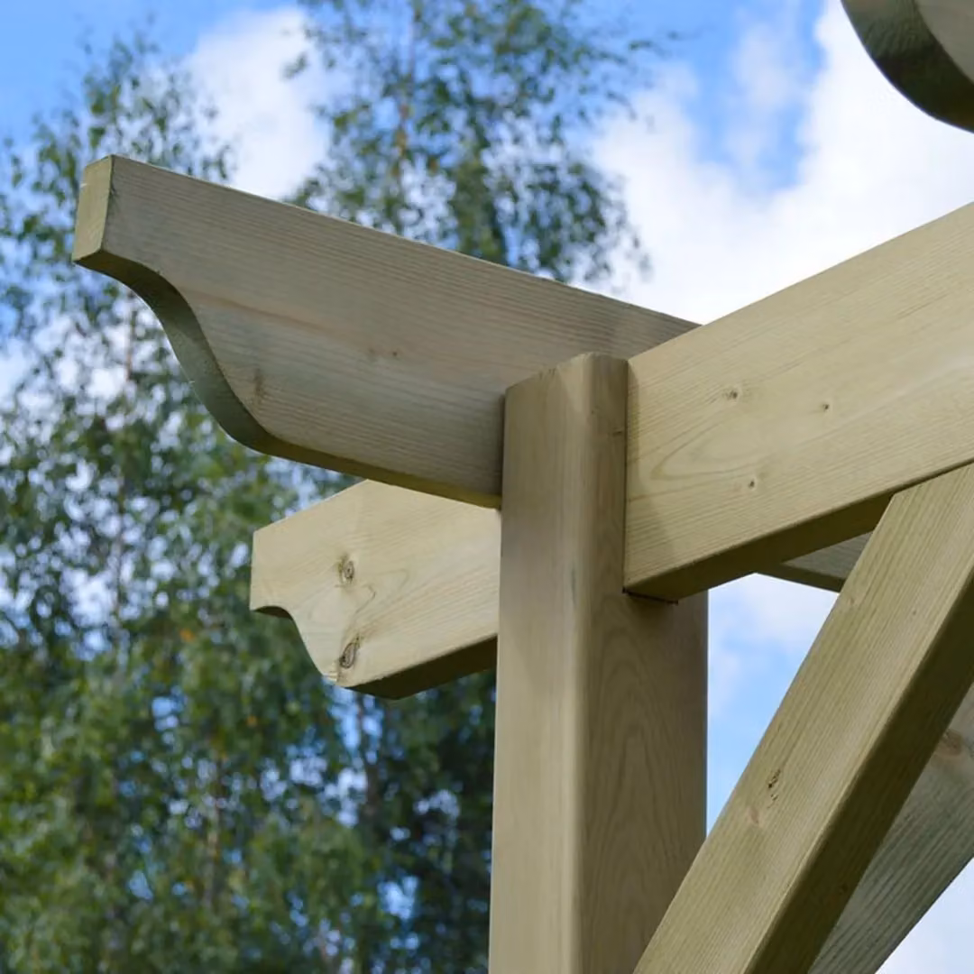 Rutland County Garden Furniture Ltd Garden Pergola in Green Wood, W: 360 cm, D: 300 cm, H: 270 cm – 3
