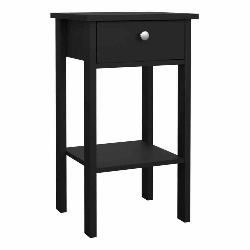 Wyld Haus Gossmere Matt Black Bedside Table with 1 Drawer – 2