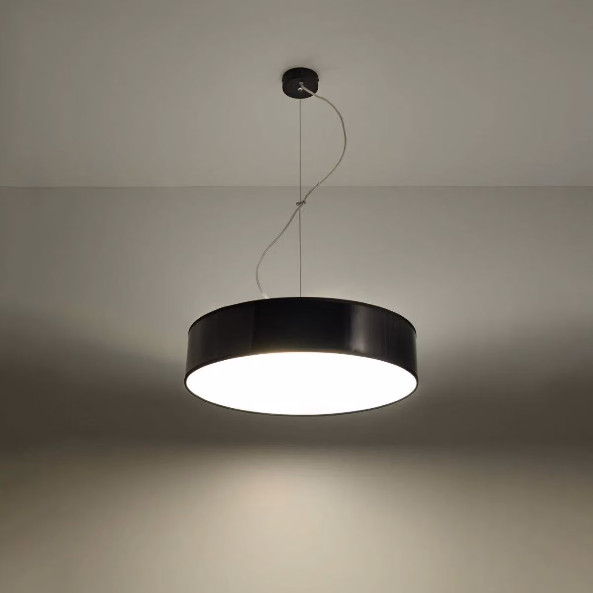 Sollux Lighting Arena 45 Round Minimalist Ceiling Pendant Light, Black, W/D/H: 45 x 45 x 111 cm – 3