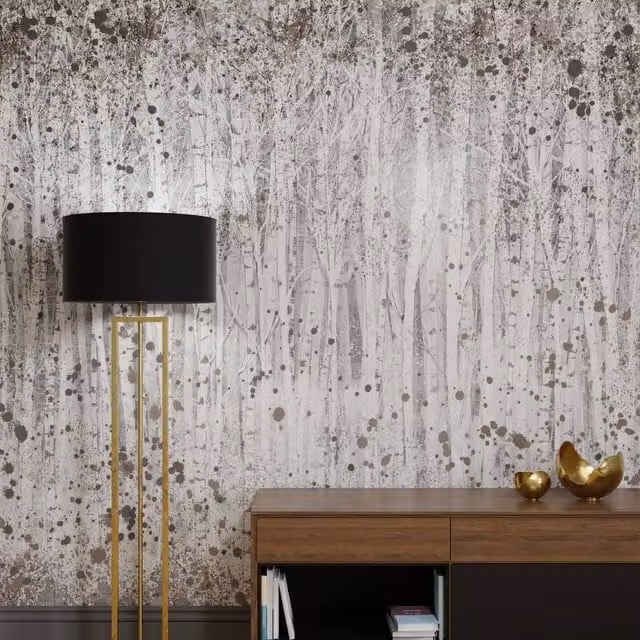 Superfresco Easy Painterly Woods Neutral Abstract Mural in Beige, W: 300 cm, H: 280 cm