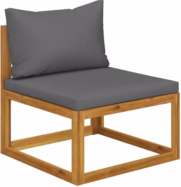 Berkfield Home Beautiful 3 Piece Garden Lounge Set with Grey Cushions in Solid Acacia Wood – 1