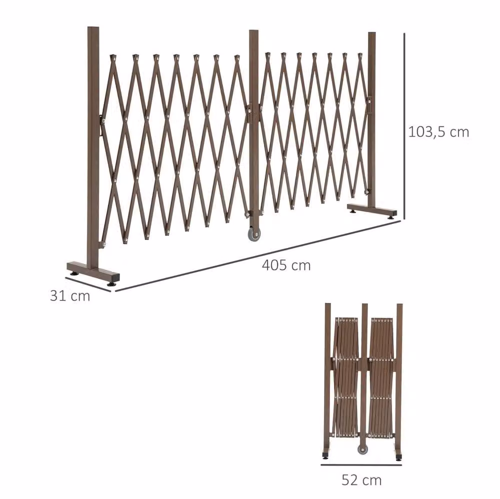 STILVORA Extendable Rectangular Metal Fence Trellis in Dark Brown – 2