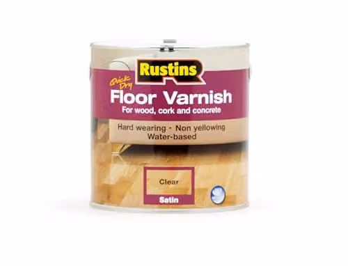 Rustins Clear Satin Floor Varnish 2.5 l for Interior Wood Protection